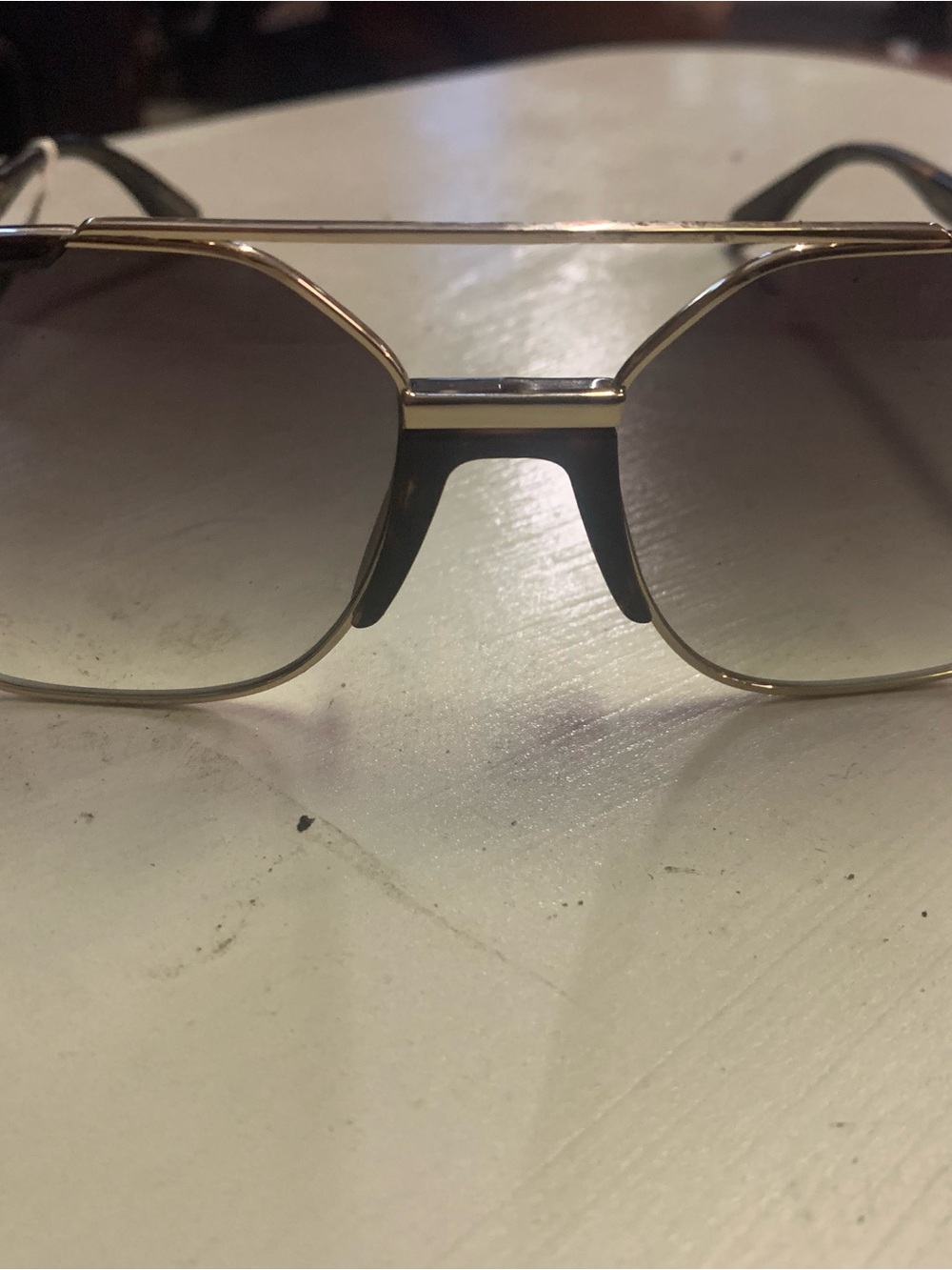 Marc Jacobs Gold Frame Sunglasses with Gray Gradient Lenses